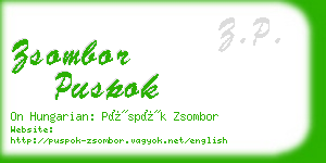 zsombor puspok business card